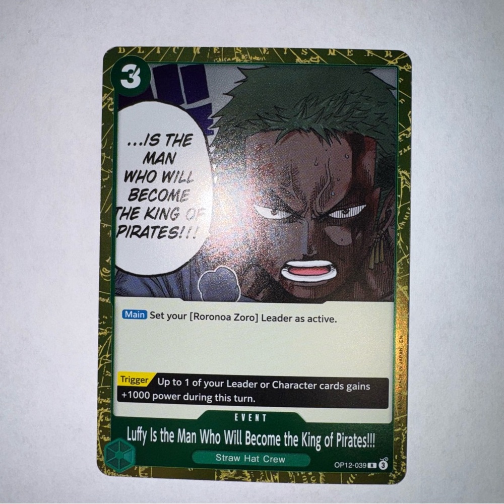 Luffy Is the Man Who Will Become the King of Pirates! OP12-039 - (Green) R Foil